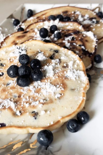Fresh blueberry pancakes