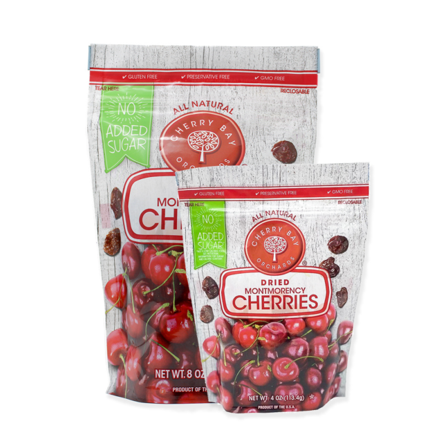 No added sugar dried cherries 4 and 8 oz